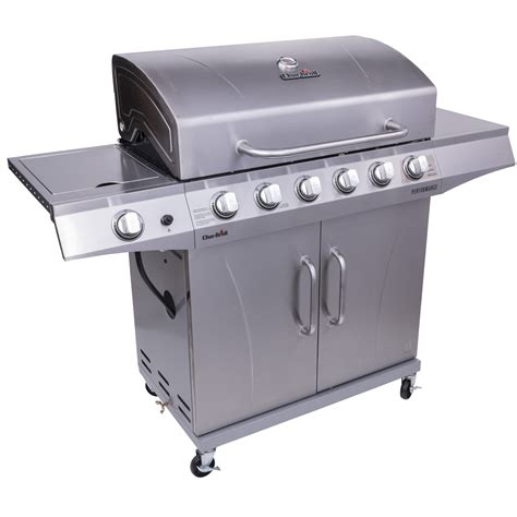 char-broil performance series 6-burner gas grill with stainless steel cabinet|6 burner stainless gas grills.